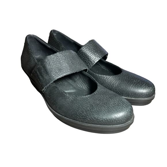 Ecco Skyler Mary Jane Black Leather Wedges Size 38 US 7 comfort hook and loop - Picture 2 of 13